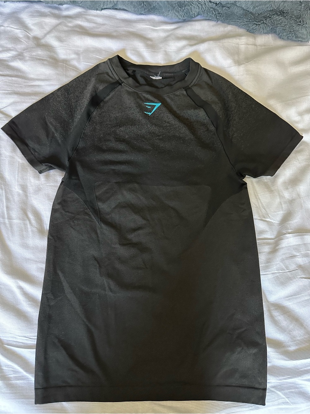 Black Men's Athletic Short-Sleeve Performance Shirt. Heavy material.